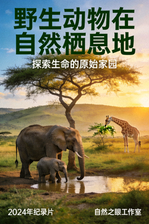 纪录片海报：野生动物在自然栖息地